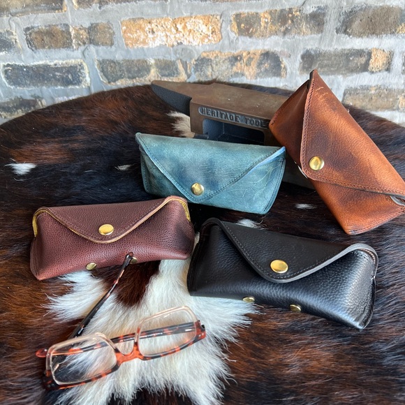 C. F. Stead leather glasses case Blue - Picture 4 of 5